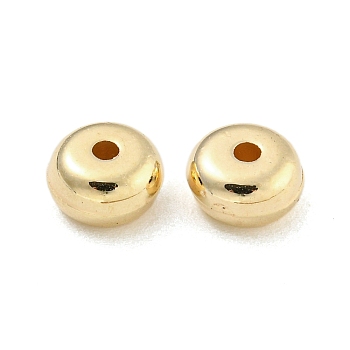 CCB Plastic Spacer Beads, Flat Round, Golden, 7x3.8mm, Hole: 1.5mm