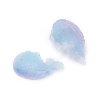 ABS Plastic Cabochons, Dolphin, for DIY Earrings, Pendant Decoration Accessories, Blue, 13x20~20.5x7mm