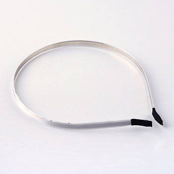 Hair Accessories Iron Hair Bands, with Grosgrain Ribbon, White, 126.5mm