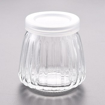Glass Jar Bead Containers, with Plastic Stopper, Clear, 6.85x6.8cm, capacity: 100ml(3.38 fl. oz)