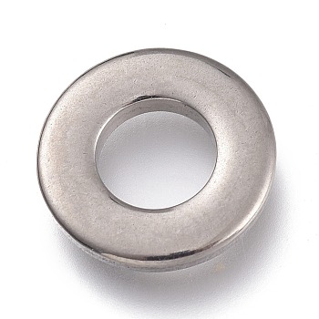 304 Stainless Steel Linking Rings, Donut, Stainless Steel Color, 12x2mm, Inner Diameter: 6mm