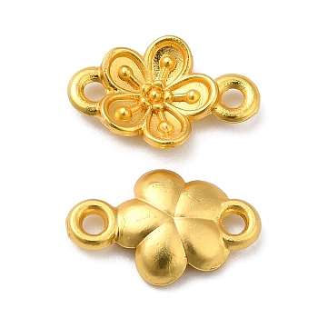 Alloy Connector Charms, Flower Links, Matte Gold Color, 8x12.5x2mm, Hole: 1.2mm
