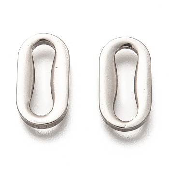 201 Stainless Steel Linking Rings, Oval, Stainless Steel Color, 14x7.5x2mm, inner diameter: 11x2~3.5mm