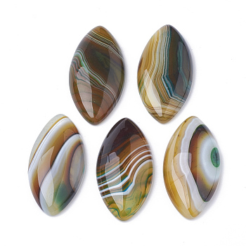 Natural Brazilian Agate Cabochons, Dyed, Horse Eye, 40x19.5x5~6.5mm