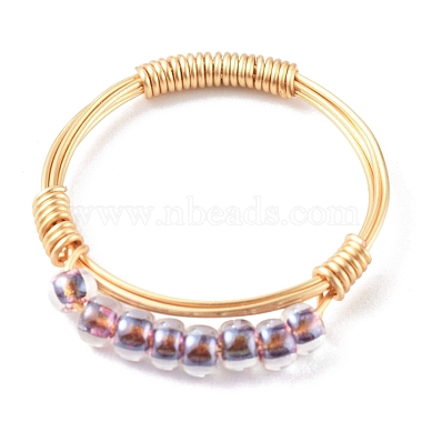 Adjustable Glass Seed Beads Finger Rings(RJEW-JR00350)-3