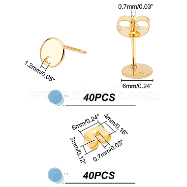 unicraftale 40個 201 ステンレススチール スタッド イヤリング所見(STAS-UN0042-53)-4