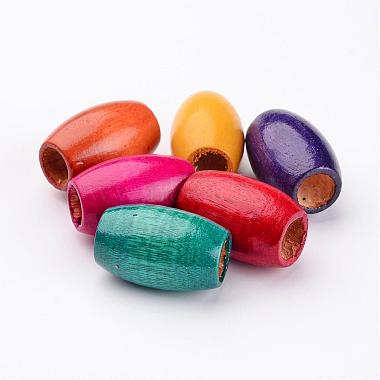 Mixed Lead Free Oval Natural Wood Beads(X-WOOD-S619-M-LF)-2