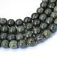 Rangées de perles rondes en dentelle serpentine naturelle / verte(X-G-E334-6mm-14)-1