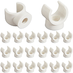 Plastic U-Hook Holder, Talon Clamps Pipe Support, White, 18.5x17.5x15mm, Inner Diameter: 6mm(FIND-WH20001-82)