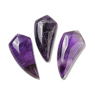 Natural Amethyst Pendants, Horn Charms, 39~40x18~18.5x6.5~8mm, Hole: 1.2mm(G-M417-04A)
