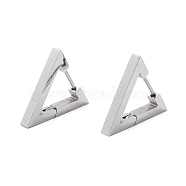 Tarnish Resistant 202 Stainless Steel Hoop Earrings, with 304 Stainless Steel Pins, Triangle, 18.5x3mm(EJEW-C076-06H-P)