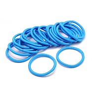 Girl's Hair Accessories, Nylon Thread Elastic Fiber Hair Ties, Ponytail Holder, Deep Sky Blue, 44mm(OHAR-J022-01)