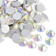 Glass Flat Back Rhinestone, Grade A, Back Plated, Faceted, Half Round, Crystal AB, 7.1~7.3mm, about 288pcs/bag(RGLA-C002-SS34-101)