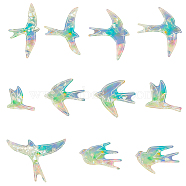 11Pcs Bird Colorful Suncatcher Rainbow Prism Electrostatic Glass Stickers, Waterproof Laser PVC Window Static Decals, Clear AB, 58~158x71~122x0.2mm(DIY-WH0409-69H)