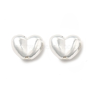 Alloy Bead, Long-Lasting Plated, Cadmium Free & Nickel Free & Lead Free, Heart, Silver, 10x8x5mm, Hole: 1.2mm(FIND-C020-13S)