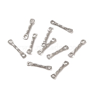 Non-Tarnish 304 Stainless Steel Connector Charms, Twisted Bar, Stainless Steel Color, 10x2x1mm, Hole: 1mm(STAS-Q323-02A-P)