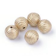 Spray Painted Acrylic Beads, Matte Style, Round, Gold, 11.5mm, Hole: 1.5mm, about 520pcs/500g(ACRP-S667-33)