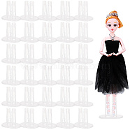 Plastic Doll Stands, Oval, Clear, 7.8x5.3x6.85cm(ODIS-WH0038-98A)