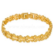 Women's Brass Link Chains Bracelets, with Watch Band Clasps, Butterfly, Golden, 6-1/2 inch(16.5cm)(BJEW-BB61934-A)