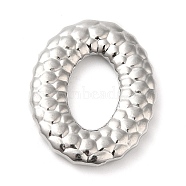 304 Stainless Steel Linking Rings, Embossed, Oval, Stainless Steel Color, 24.5x20x3mm, Inner Diameter: 12.5x7.8mm(STAS-A085-07P)