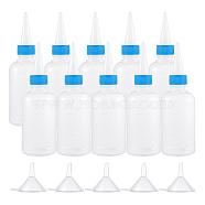 Plastic Glue Bottles Sets, with Transparent Plastic Funnel Hopper, White, 45.5x145.5mm, Capacity: 100ml, 20pcs/set(DIY-BC0002-43)