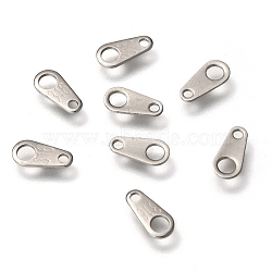 316 Surgical Stainless Steel Chain Tabs, Chain Extender Connectors, Stainless Steel Color, 8.5x4x0.5mm, Hole: 1~2mm(STAS-Z034-01P-05)