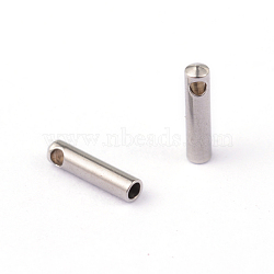 Tarnish Resistant 304 Stainless Steel Cord Ends, End Caps, Stainless Steel Color, 7x1.8mm, Hole: 1mm, Inner Diameter: 1mm(STAS-H311-1mm)