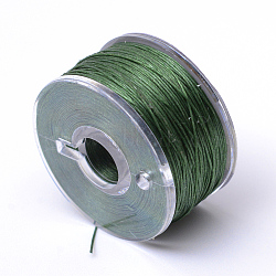 Special Coated Nylon Beading Threads for Seed Beads, Dark Olive Green, 0.1mm, about 50yards/roll(OCOR-R038-11)