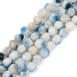 Natural Blue Ice Glacierite Stone Beads Strands, Star Cut Round Beads, Faceted, 6x6x5.5mm, Hole: 1mm, about 66pcs/strand, 14.96''(38cm)(G-B092-A01-01)