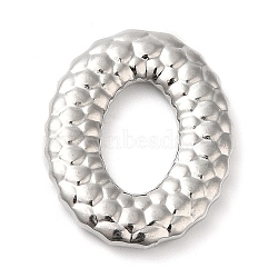 Non-Tarnish 304 Stainless Steel Linking Rings, Embossed, Oval, Stainless Steel Color, 24.5x20x3mm, Inner Diameter: 12.5x7.8mm(STAS-A085-07P)