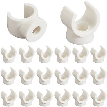 Plastic U-Hook Holder, Talon Clamps Pipe Support, White, 18.5x17.5x15mm, Inner Diameter: 6mm