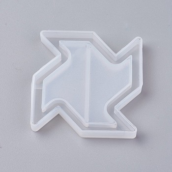 Shaker Mold, DIY Quicksand Jewelry Silicone Molds, Resin Casting Molds, For UV Resin, Epoxy Resin Jewelry Making, Windmill, White, 57x57x8mm, Inner Size: 55x55mm