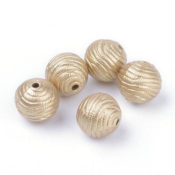 Spray Painted Acrylic Beads, Matte Style, Round, Gold, 11.5mm, Hole: 1.5mm, about 520pcs/500g