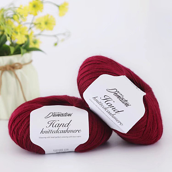 Wool Yarn for Sweater Hat, 4-Strands Wool Threads for Knitting Crochet Supplies, Dark Red, about 656.17 Yards(600m)/Roll