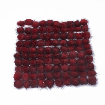 Faux Mink Fur Ball Decoration, Pom Pom Ball, For DIY Craft, Dark Red, 2~2.5cm, about 100pcs/board