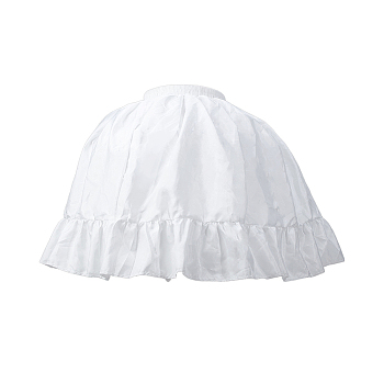 Cotton Skirt Hoop Petticoat, Fishbone Lolita Slip Liner, White, 450x550mm