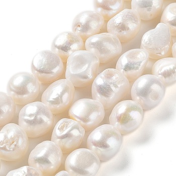Natural Cultured Freshwater Pearl Beads Strands, Two Side Polished, Grade 4A, Seashell Color, 11~17x11~12x8~9mm, Hole: 0.6mm, about 31~34pcs/strand, 14.96''(38~39cm)