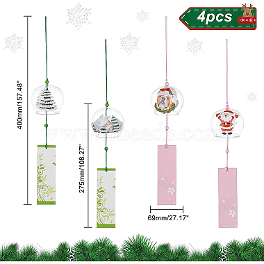 BENECREAT 4Pcs 4 Style Japanese Wind Chimes(DJEW-BC0001-08)-2