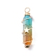 Ensemble de pendentifs en perles à double extrémité en verre bicolore de style 2pcs 2(PALLOY-JF02538-01)-3