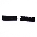 Brass Ribbon Crimp Ends, Crimp End Findings, Electrophoresis Black, 30x7mm(KK-WH0034-52EB-03)