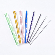 Acrylic Spiral Line Rods, with Color Swirl Line Inside, Mixed Color, 150~151x3~15mm, 8pcs/set(X-TACR-WH0001-01)