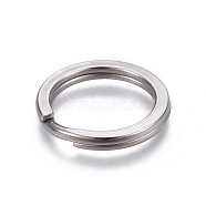 304 Stainless Steel Split Key Ring Clasps, For Keychain Making, Stainless Steel Color, 20x2.4mm, Inner Diameter: 15mm(STAS-L226-007C)