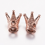 Tibetan Style Alloy Beads, Crown, Antique Rose Gold, 13x11~12mm, Hole: 2.5mm(PALLOY-F200-09ARG)