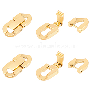 4Pcs 304 Stainless Steel Fold Over Clasps, Oval, Golden, 19x9x3mm, Hole: 2x3.5mm(STAS-UN0055-31)