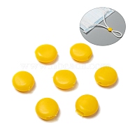 PVC Plastic Cord Lock for Mouth Cover, Anti Slip Cord Buckles, Rope Adjuster, Flat Round, Gold, 10x4mm, Hole: 1.6mm and 1.6x4mm(KY-K011-08)