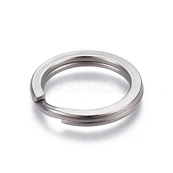 Tarnish Resistant 304 Stainless Steel Split Key Ring Clasps, For Keychain Making, Stainless Steel Color, 20x2.4mm, Inner Diameter: 15mm(STAS-L226-007C)