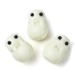 Opaque Resin Beads, Rabbit, Snow, 18x13x12mm, Hole: 1.6mm(CRES-B021-10)