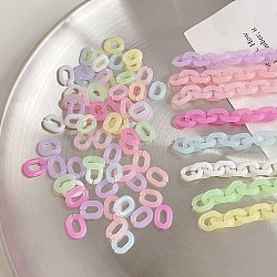 Transparent Acrylic Linking Rings, Rectangle Quick Link Connectors, Mixed Color, 7.7x10.1x2.6mm(OACR-H038-41)