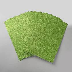 Rectangle EVA Glitter Foam Sheets, for Art Craft, Gift Wrapping, Scrapbooking, Yellow Green, 302x200x2mm, 10 sheets/set(DIY-WH0671-009A)