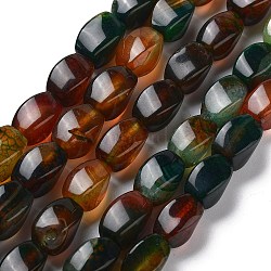 Natural Dragon Veins Agate Beads Strands, Dyed & Heated, Twist, Dark Slate Gray, 12x8x8mm, Hole: 1.2mm, about 33pcs/strand, 16.34''(41.5cm)(G-G172-01M)